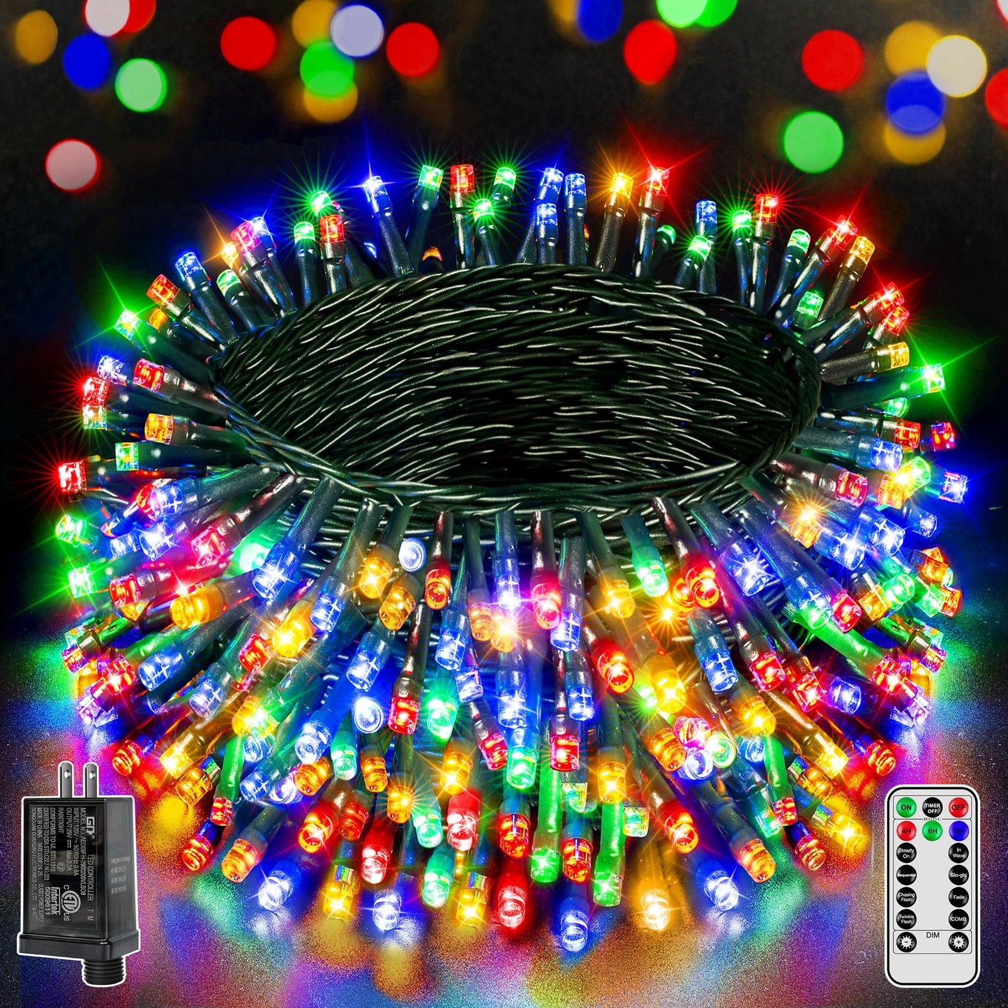 500 LED 164 FT Christmas Lights, Waterproof Outdoor String Lights with Remote and Timer, Christmas Tree Lights with 8 Modes Dimmable, Fairy Lights for Holiday Decor (Red and Green)