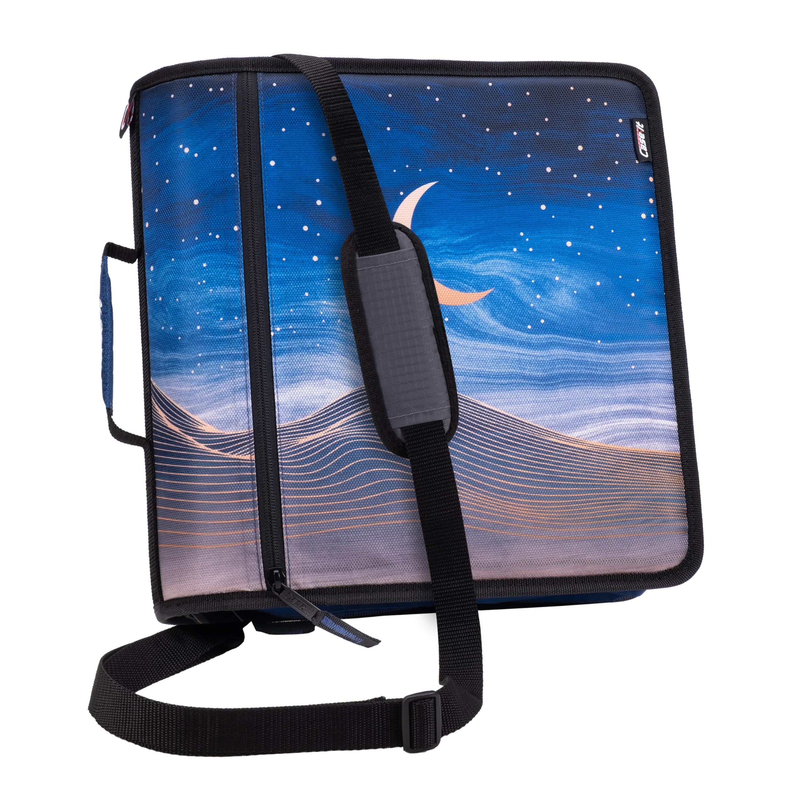 Case-it Mighty Zip Tab School Zipper Binder | 3-Inch O-Rings, 600-Sheet Capacity, 5-Subject Expanding File Folder, Multiple Pockets & Storage Organizer, Shoulder Strap | D-146 Fun Flowers