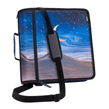 Case-it Mighty Zip Tab School Zipper Binder | 3-Inch O-Rings, 600-Sheet Capacity, 5-Subject Expanding File Folder, Multiple Pockets & Storage Organizer, Shoulder Strap | D-146 Fun Flowers