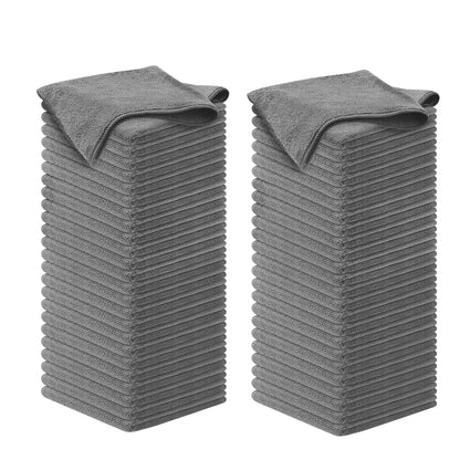 USANOOKS Microfiber Cleaning Cloth Grey - 12 Pcs (12.5"x12.5") - High Performance - 1200 Washes, Ultra Absorbent Microfiber Towel Weave Grime & Liquid for Streak-Free Mirror Shine - Car Washing Cloth