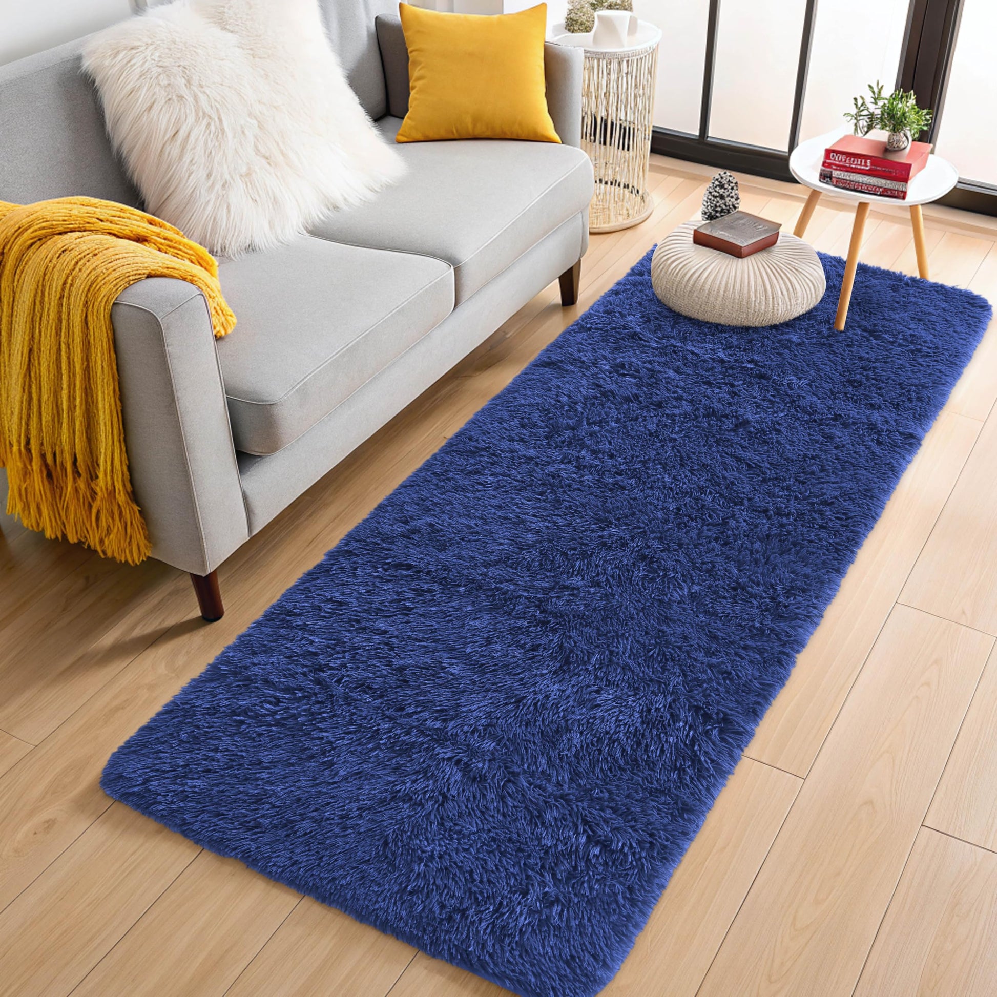 OLANLY Area Rugs for Living Room Bedroom, Machine Washable 4x5.9 ft Soft Fluffy Shaggy Bedside Rug, Indoor Floor Carpet for Kids Girls and Boys, Dorms, Nursery Rooms, Home Decor Aesthetic, Grey
