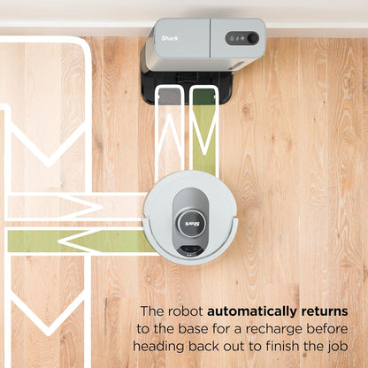 Shark AI Ultra Voice Control Robot Vacuum with Matrix Clean Navigation, Home Mapping, 60-Day Capacity, XL Self-Empty Base for Homes with Pets, Carpet & Hard Floors, Cool Grey