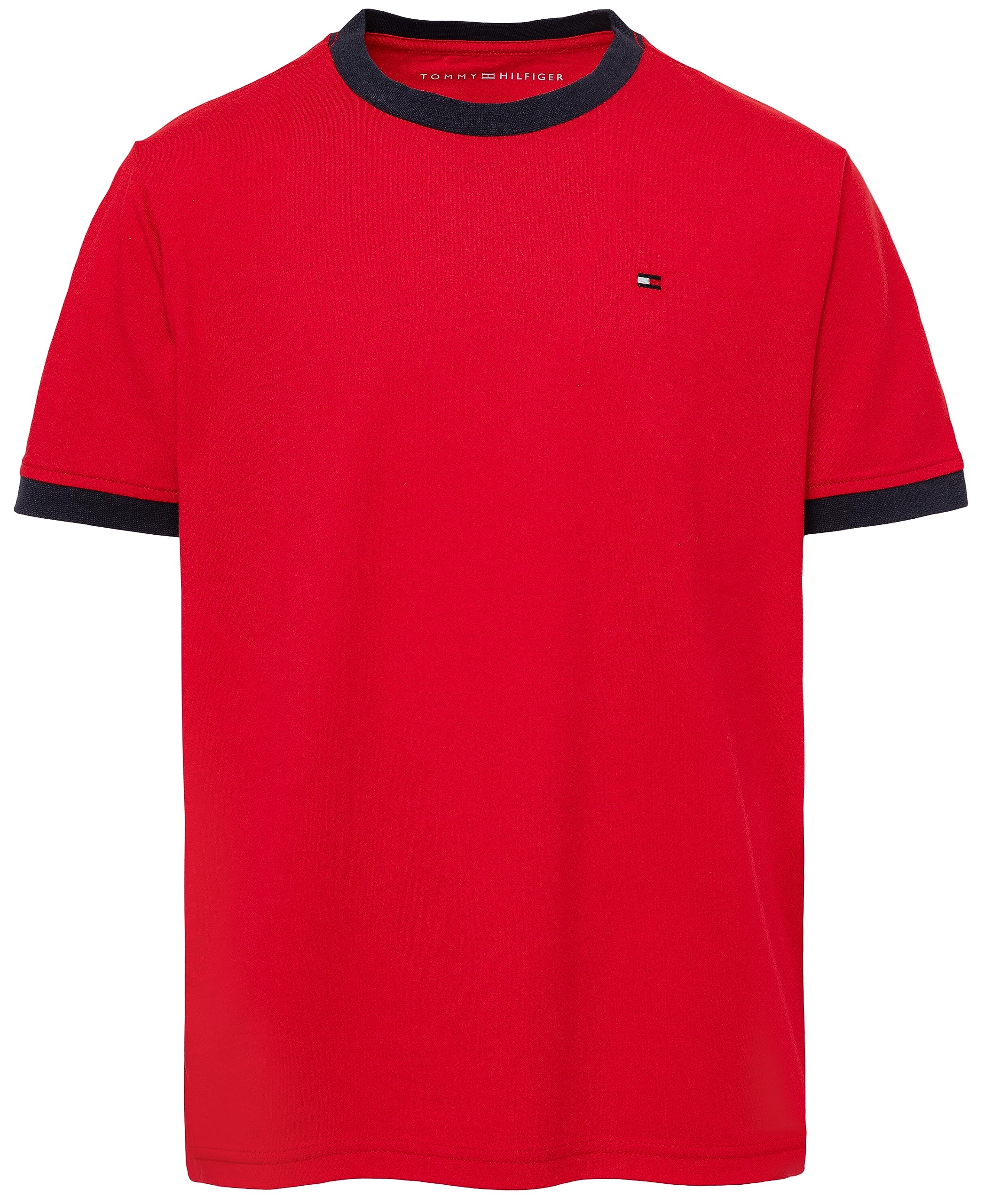 Tommy Hilfiger Boys' Short Sleeve Ken Ringer Crew Neck T-Shirt, Soft, Comfortable, Relaxed Fit