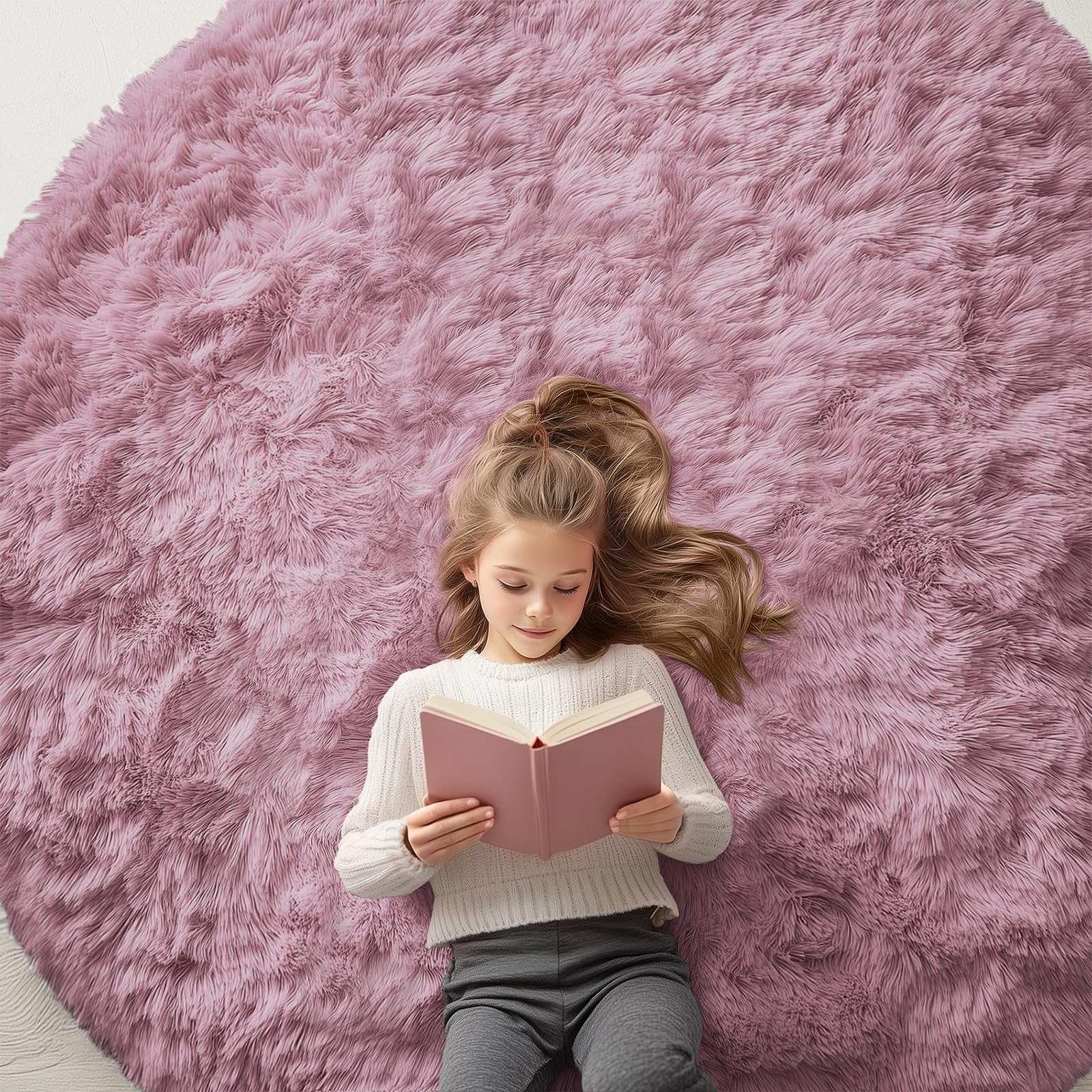 OLANLY Area Rugs for Living Room Bedroom, Machine Washable 4x5.9 ft Soft Fluffy Shaggy Bedside Rug, Indoor Floor Carpet for Kids Girls and Boys, Dorms, Nursery Rooms, Home Decor Aesthetic, Grey