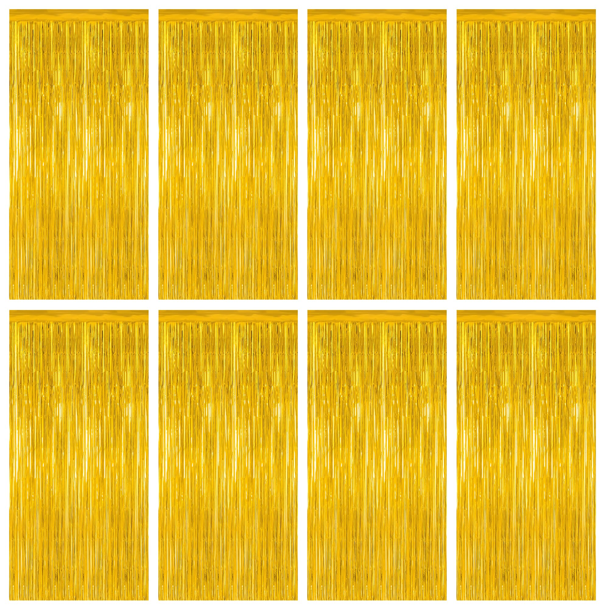 2 Pack Halloween Backdrop, 3.28 FT x 7.05 FT Foil Fringe Curtains, Orange Purple Black Party Streamer Tinsel Backdrop Curtains, Halloween Decorations Door Decor Photo Props Party Supplies