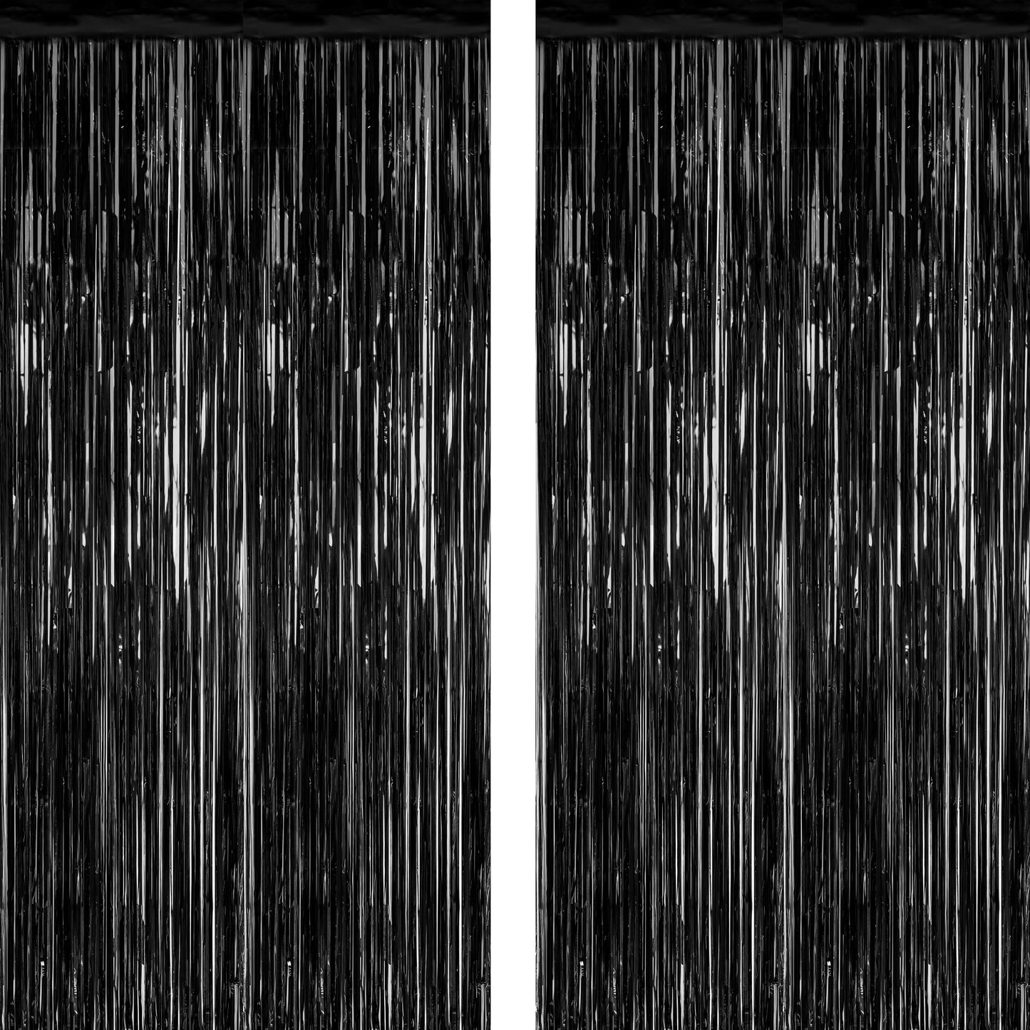 2 Pack Halloween Backdrop, 3.28 FT x 7.05 FT Foil Fringe Curtains, Orange Purple Black Party Streamer Tinsel Backdrop Curtains, Halloween Decorations Door Decor Photo Props Party Supplies