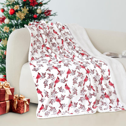 Elegant Comfort Reversible and Ultra-Plush Flannel Fleece-Winter Christmas Sherpa Throw- Lightweight Soft and Cozy-Holiday Decorative Throw, Perfect for Lounging, 50 x 60 inches, Emerald Green Deer