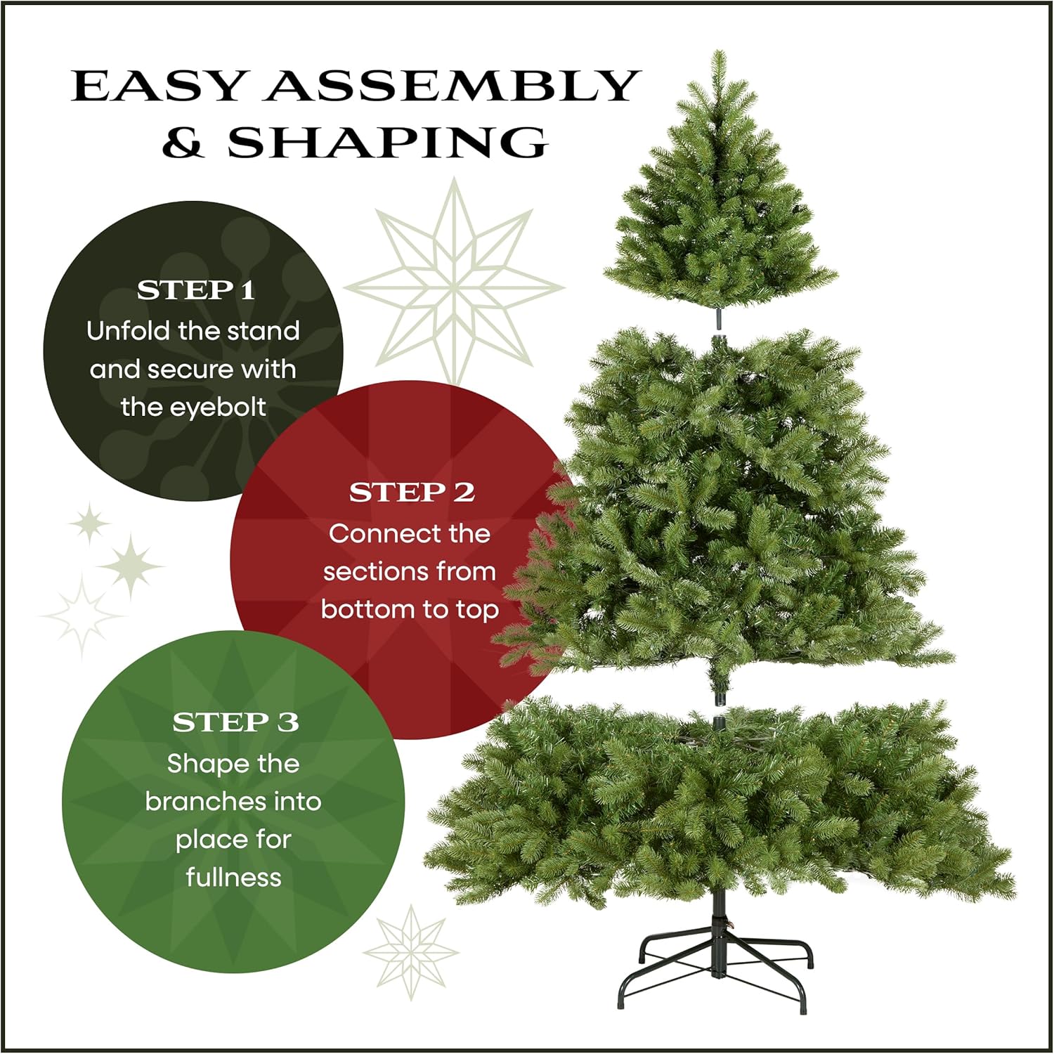 National Tree Company Artificial Pre-Lit Slim Christmas Tree, Green, Kingswood Fir, White Lights, Includes Stand, 6.5 Feet