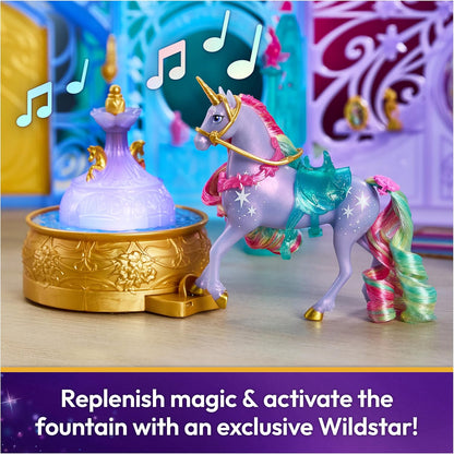 Unicorn Academy, Starglow Fountain & Stable Playset with Wildstar, Lights & Sounds, 24 Accessories, Dolls & Unicorn Toys, Gifts for Girls Ages 4 and up