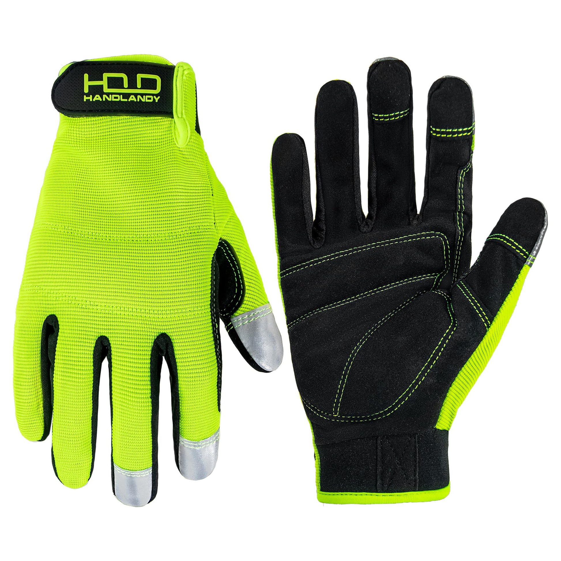 HANDLANDY Work Gloves for Men & Women, Utility Mechanic Working Gloves Touch Screen, Flexible Yard Work Gloves