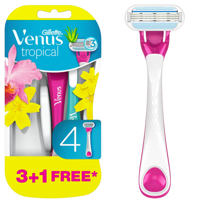 Gillette Venus Tropical Women's Disposable Razor, 3 Count