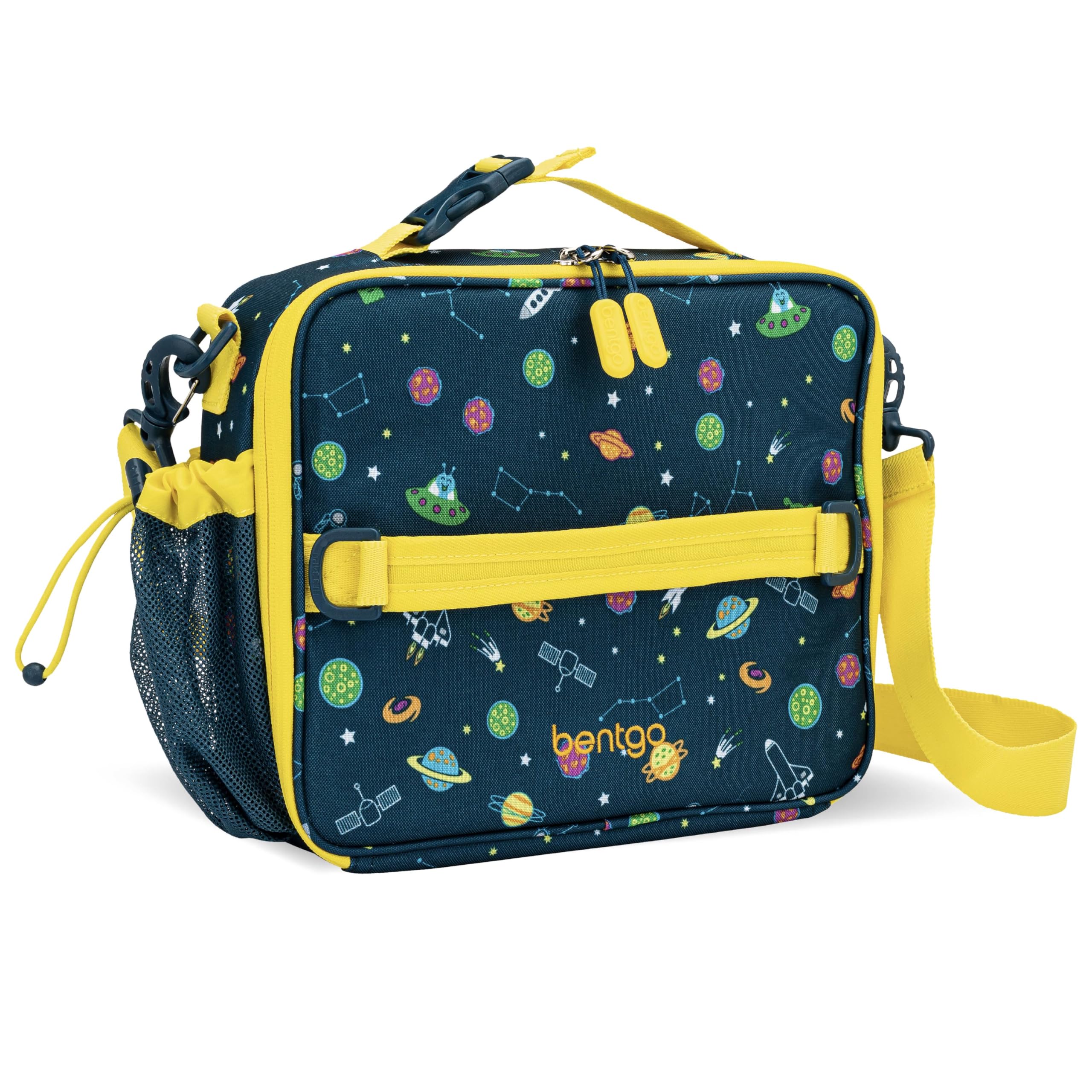 Bentgo Kids Lunch Bag - Double-Insulated, Reusable Lunch Bag for Kids 3+ with Adjustable Strap; Holds Lunch Box/Water Bottle/Snacks; Easy-Clean, Water-Resistant & Pockets (Sports)