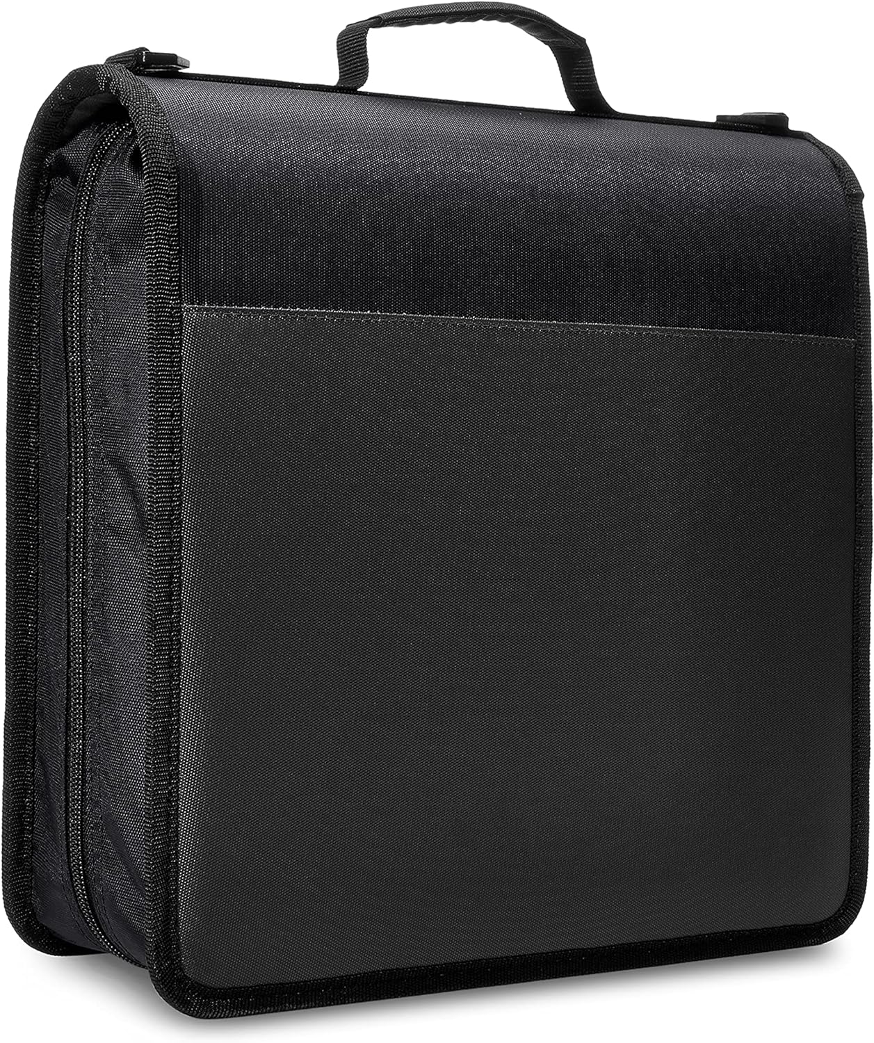 Amazon Basics Durable 3 Ring Binder with Zipper, Sturdy Storage to Keep Documents Organized, 3 inch, Black