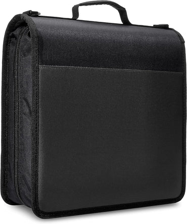 Amazon Basics Durable 3 Ring Binder with Zipper, Sturdy Storage to Keep Documents Organized, 3 inch, Black