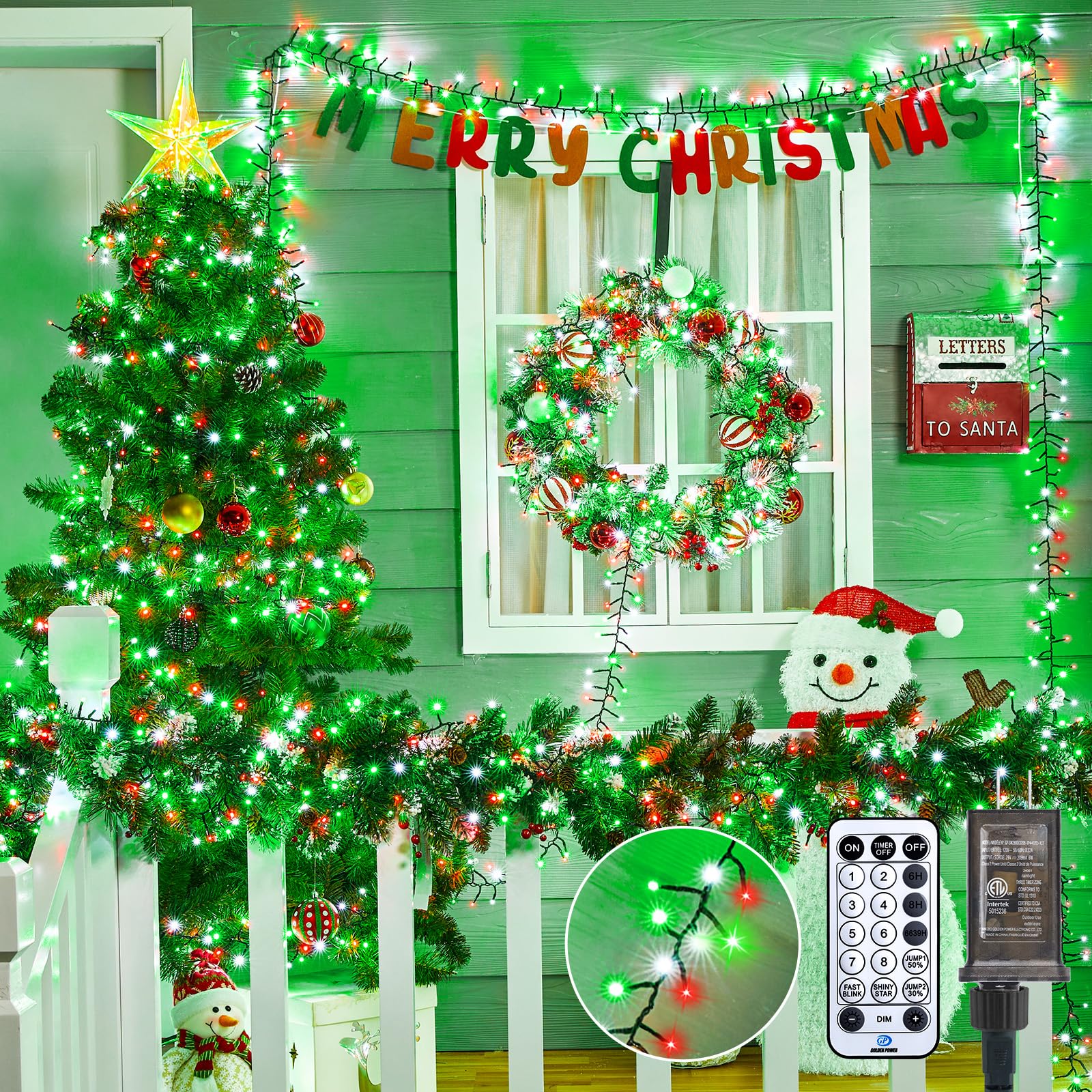 Cluster-Lights-Christmas-Tree-Lights-Outdoor, 1000 LED 50 Ft Christmas Firecrackers String Lights, 12 Modes Timer Remote Waterproof Plug in Twinkle Fairy Lights for Xmas Tree Garland Window Party