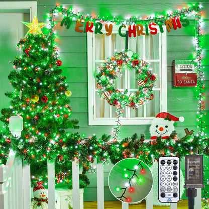 Cluster-Lights-Christmas-Tree-Lights-Outdoor, 1000 LED 50 Ft Christmas Firecrackers String Lights, 12 Modes Timer Remote Waterproof Plug in Twinkle Fairy Lights for Xmas Tree Garland Window Party