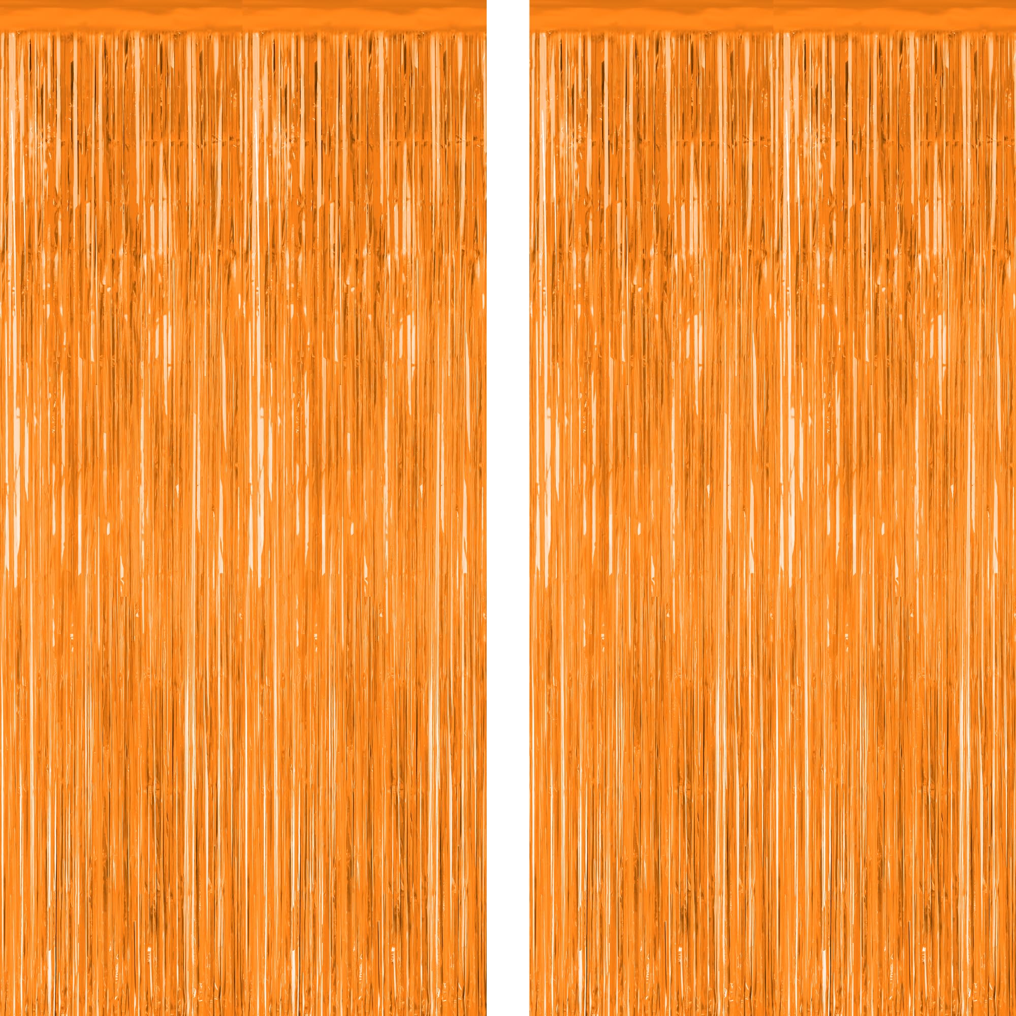 2 Pack Halloween Backdrop, 3.28 FT x 7.05 FT Foil Fringe Curtains, Orange Purple Black Party Streamer Tinsel Backdrop Curtains, Halloween Decorations Door Decor Photo Props Party Supplies