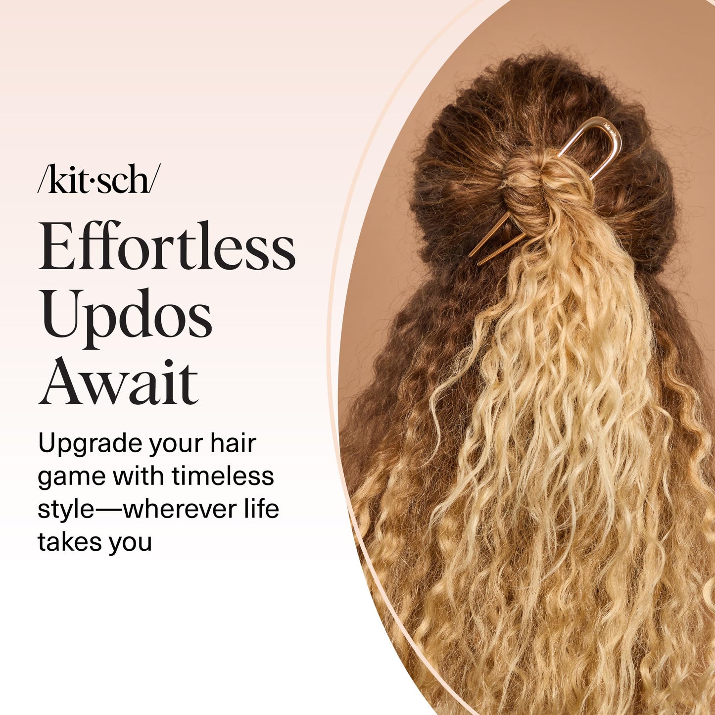 Kitsch Metal French Hair Pin for Women - Elegant Hair Accessories, Ideal for Buns & French Twist, Designed for a Secure, Comfortable Fit | Ideal Gifts for Women - Hematite