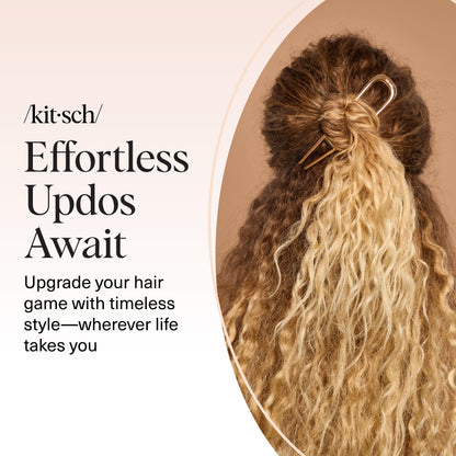 Kitsch Metal French Hair Pin for Women - Elegant Hair Accessories, Ideal for Buns & French Twist, Designed for a Secure, Comfortable Fit | Ideal Gifts for Women - Hematite