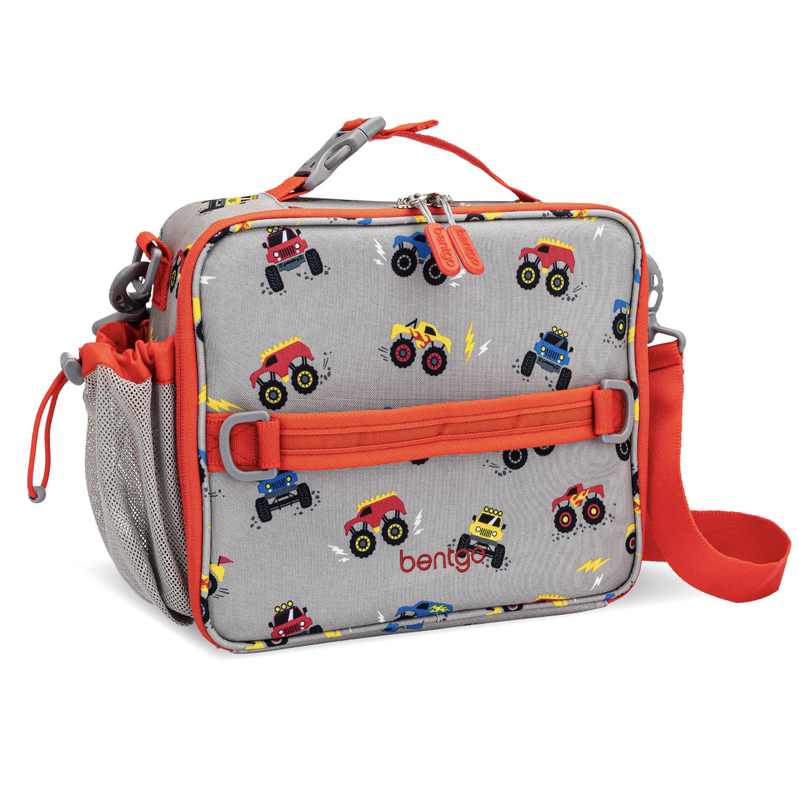 Bentgo Kids Lunch Bag - Double-Insulated, Reusable Lunch Bag for Kids 3+ with Adjustable Strap; Holds Lunch Box/Water Bottle/Snacks; Easy-Clean, Water-Resistant & Pockets (Sports)