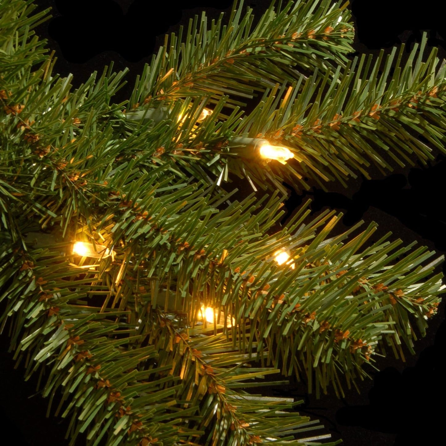 National Tree Company 9 ft Pre-Lit North Valley Spruce Artificial Christmas Garland, Christmas Decoration with 50 LED Lights, 200 Tips, 10 Light Functions, Timer, Green