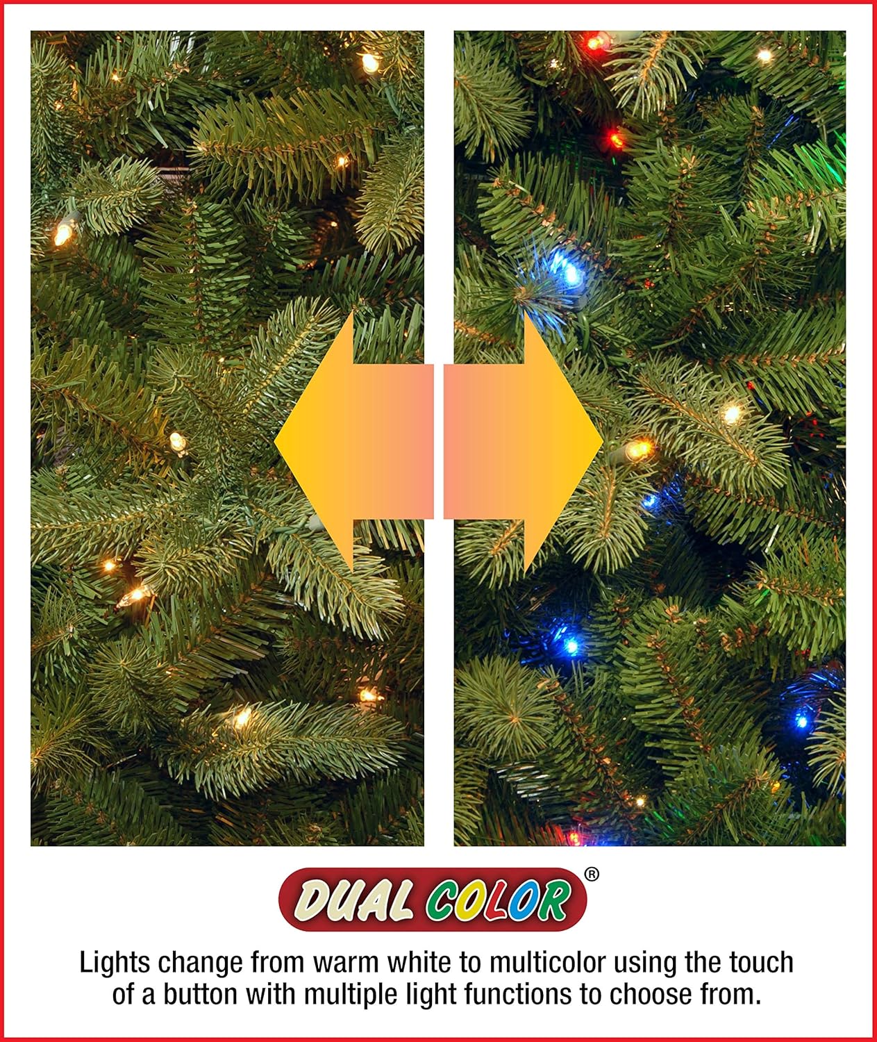 National Tree Company 9 ft Pre-Lit North Valley Spruce Artificial Christmas Garland, Christmas Decoration with 50 LED Lights, 200 Tips, 10 Light Functions, Timer, Green