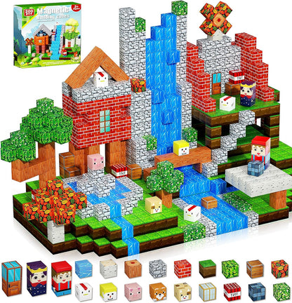 200PCS Magnetic Blocks, Magnetic Building Cube Toys for Kids, STEM Montessori Stacking, Sensory Education Toys for Toddlers Building World Set, Christmas Birthday Gifts for Kids Age 3 4 5 6 7 8 9 10