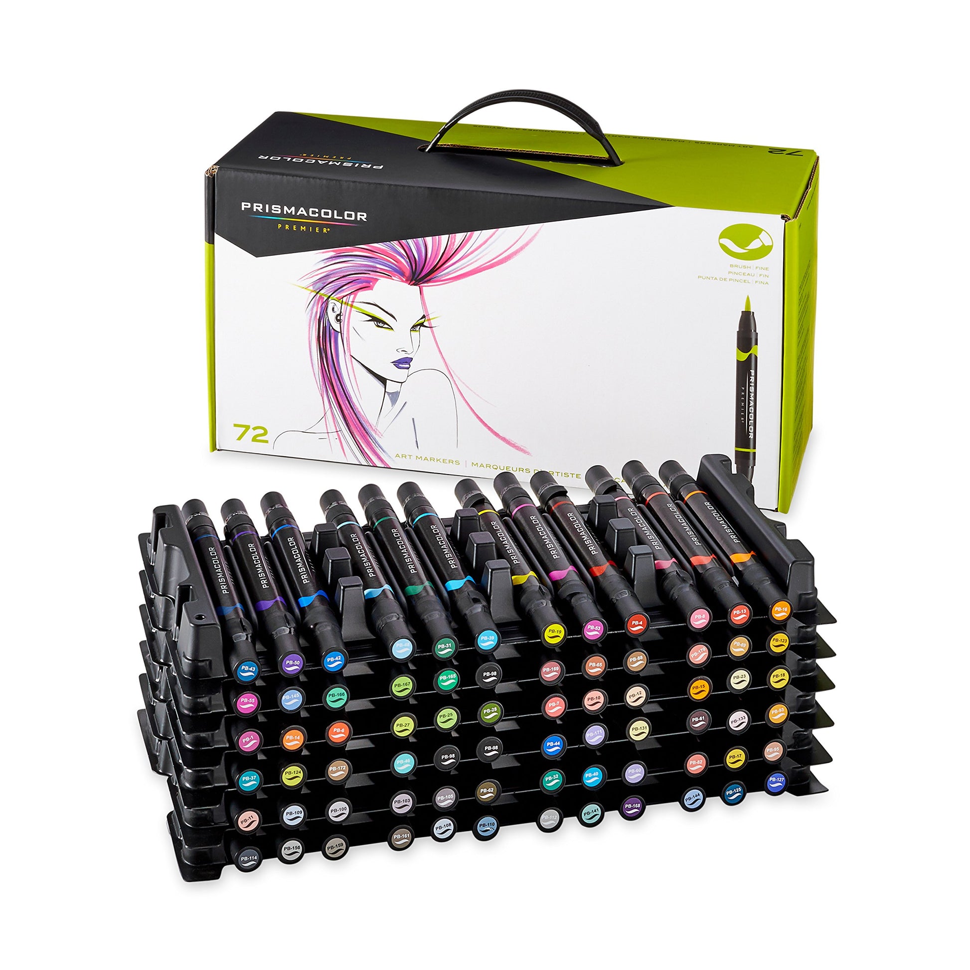 Prismacolor Premier Double-Ended Art Markers, Fine And Brush Tip, Adult Coloring, 12 Pack