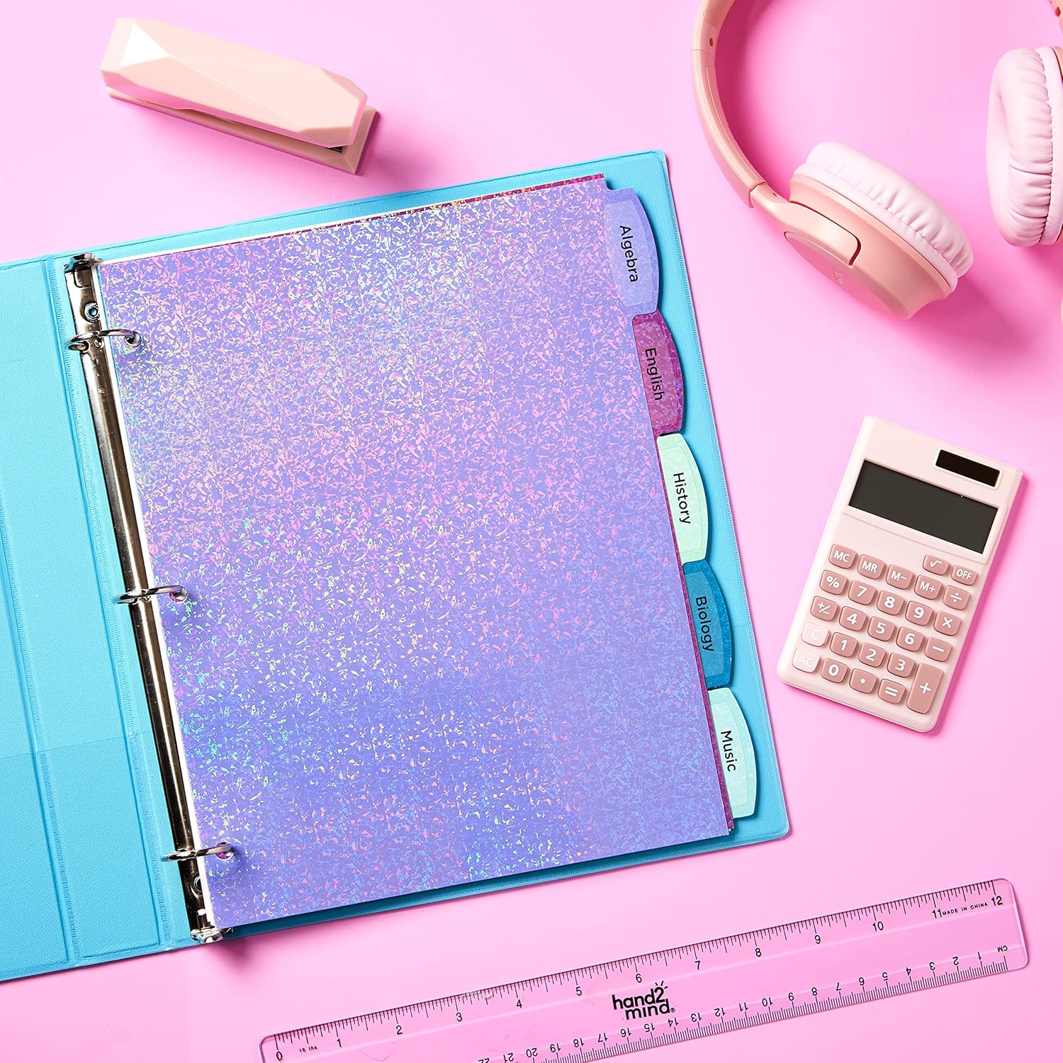 Avery Luxe Collection Holographic Big Tab Fashion Dividers for 3 Ring Binders, 5 Tab Set, Confetti Pattern, 1 Set (24929)