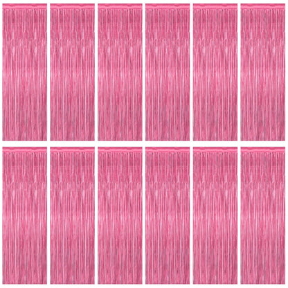 2 Pack Halloween Backdrop, 3.28 FT x 7.05 FT Foil Fringe Curtains, Orange Purple Black Party Streamer Tinsel Backdrop Curtains, Halloween Decorations Door Decor Photo Props Party Supplies