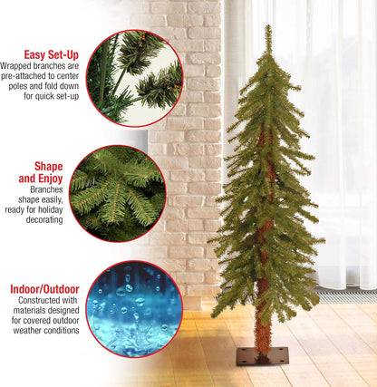 National Tree Company 4 ft Unlit Hickory Cedar Mini Artificial Christmas Tree, 225 Tips, Metal Plate Base, Green