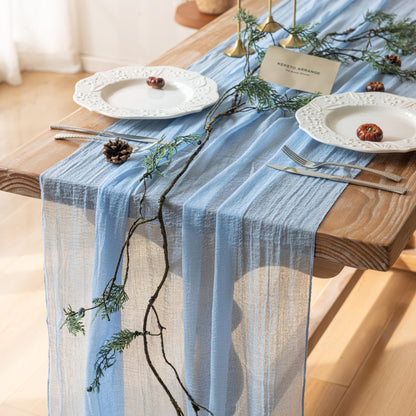 Thanksgiving Fall Table Runner Terracotta Gauze 120 Inch 10 FT Rustic Burnt Orange Sheer Cheese Cloth for Bridal Shower Friendsgiving Party Centerpiece Decor Fall Decorations for Home