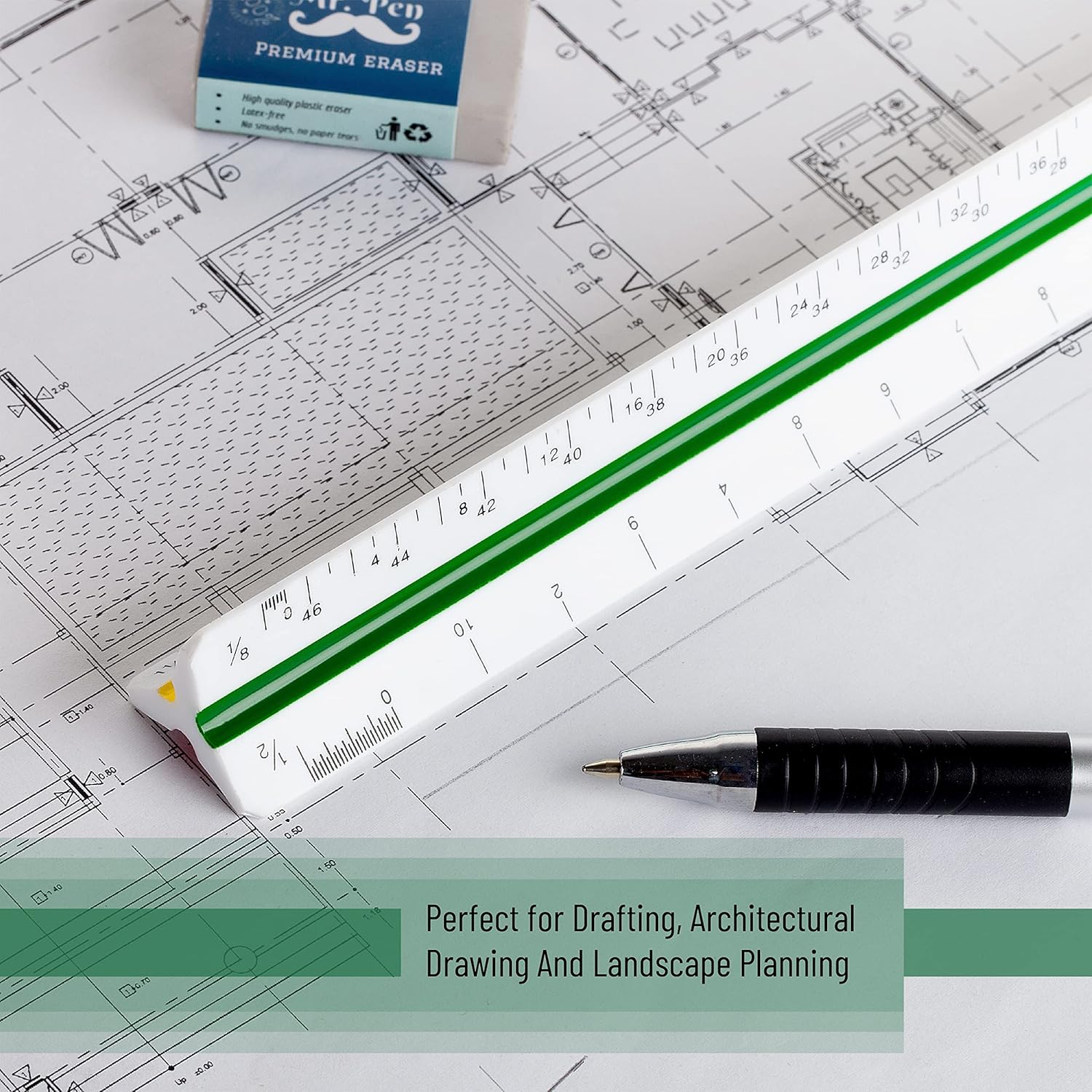 Mr. Pen Architectural Scale Ruler, 12" Plastic Architect Scale, Back to School Supplies