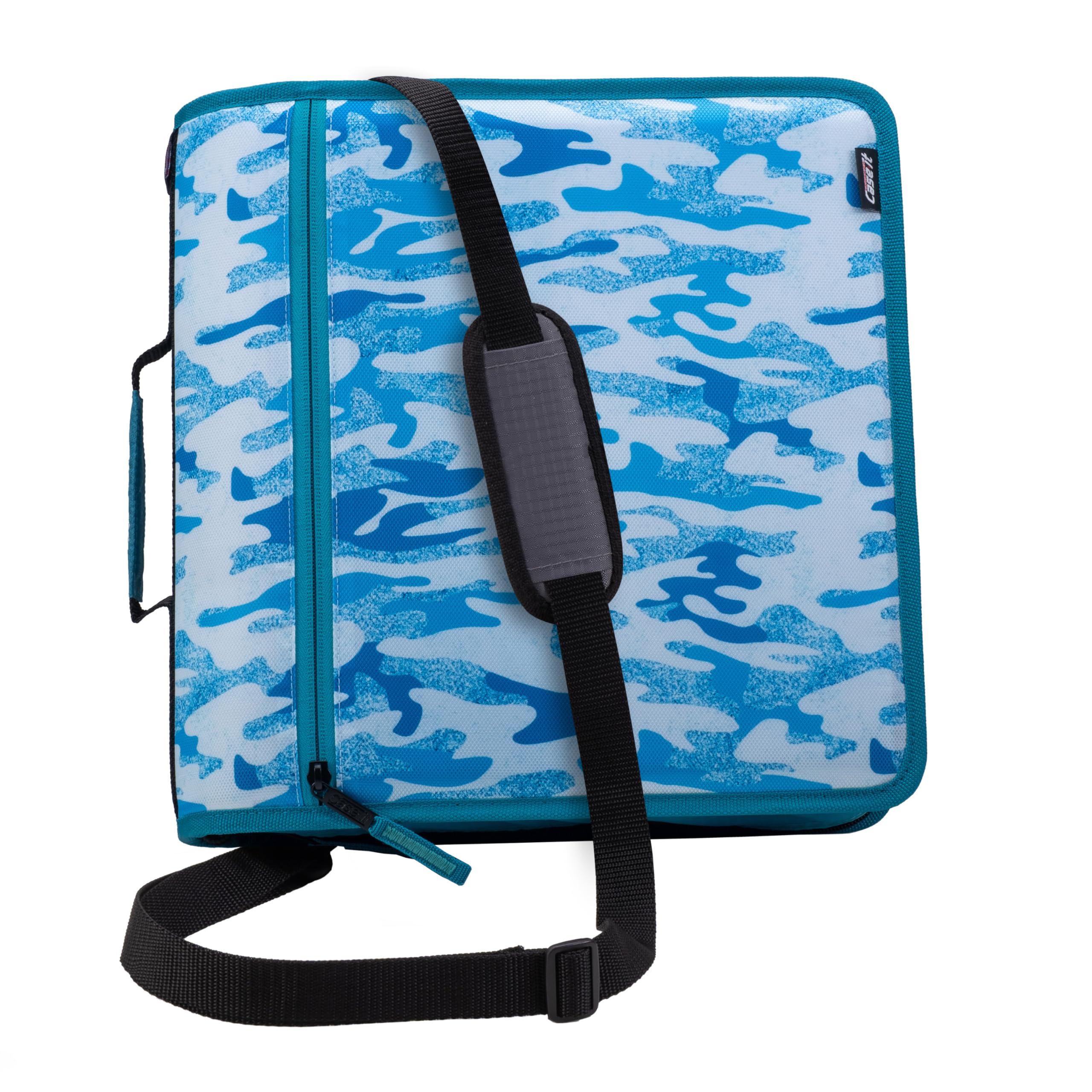 Case-it Mighty Zip Tab School Zipper Binder | 3-Inch O-Rings, 600-Sheet Capacity, 5-Subject Expanding File Folder, Multiple Pockets & Storage Organizer, Shoulder Strap | D-146 Fun Flowers