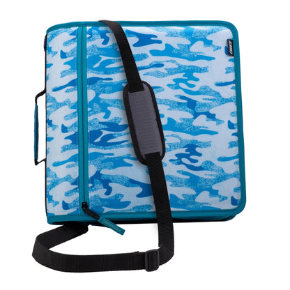 Case-it Mighty Zip Tab School Zipper Binder | 3-Inch O-Rings, 600-Sheet Capacity, 5-Subject Expanding File Folder, Multiple Pockets & Storage Organizer, Shoulder Strap | D-146 Fun Flowers