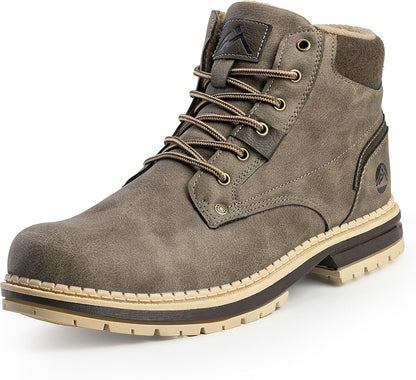 CC-Los Men's Winter Snow Boots with Sherpa Fleece Lining Waterproof Slip-Resistant Insulated Size 8-14