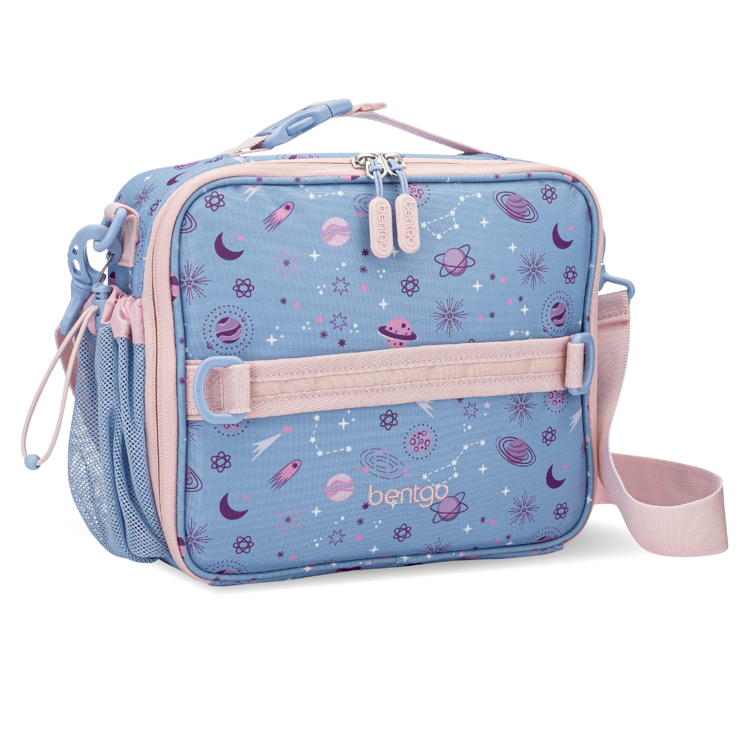 Bentgo Kids Lunch Bag - Double-Insulated, Reusable Lunch Bag for Kids 3+ with Adjustable Strap; Holds Lunch Box/Water Bottle/Snacks; Easy-Clean, Water-Resistant & Pockets (Sports)