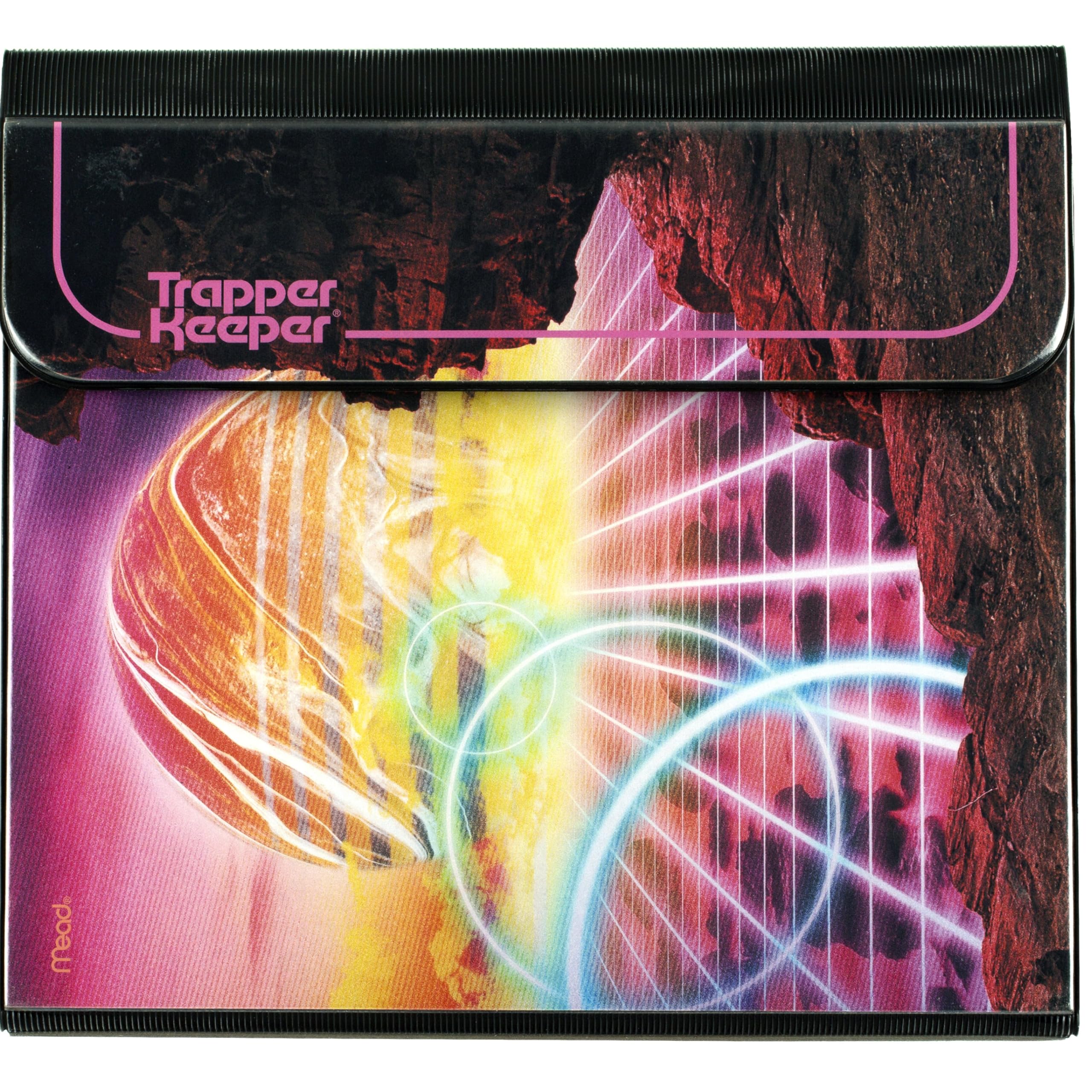 Mead Trapper Keeper Binder, Retro Design, 1 Inch Binder with Folders and Pockets, Holds 8-1/2" x 11" Paper, Palm Trees (260038FDE1-ECM)