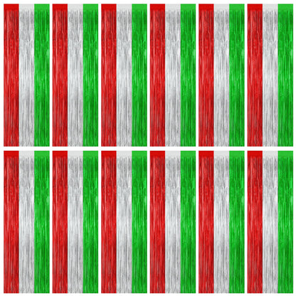 2 Pack Halloween Backdrop, 3.28 FT x 7.05 FT Foil Fringe Curtains, Orange Purple Black Party Streamer Tinsel Backdrop Curtains, Halloween Decorations Door Decor Photo Props Party Supplies