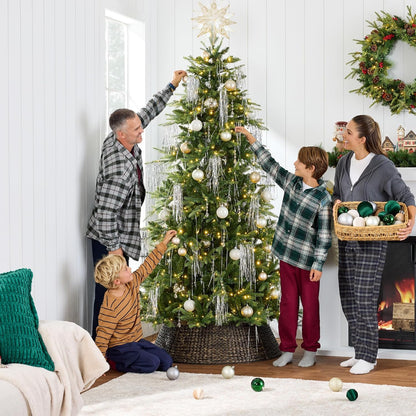Best Choice Products Full Aspen Christmas Tree, 6ft Pre-lit Realistic Noble Fir w/ 450 Glowing Micro LED Lights, 2-in-1 White & Multicolor
