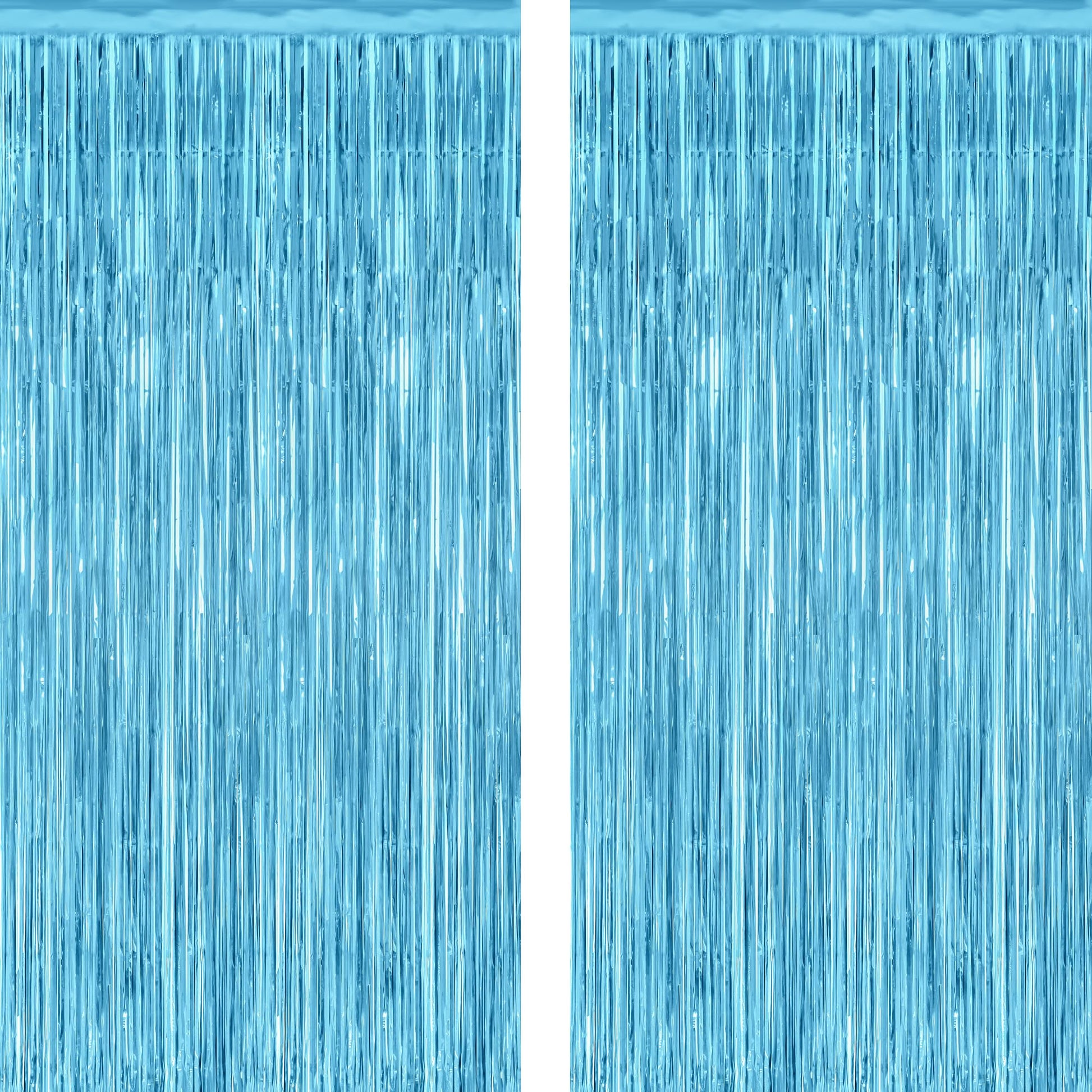 2 Pack Halloween Backdrop, 3.28 FT x 7.05 FT Foil Fringe Curtains, Orange Purple Black Party Streamer Tinsel Backdrop Curtains, Halloween Decorations Door Decor Photo Props Party Supplies