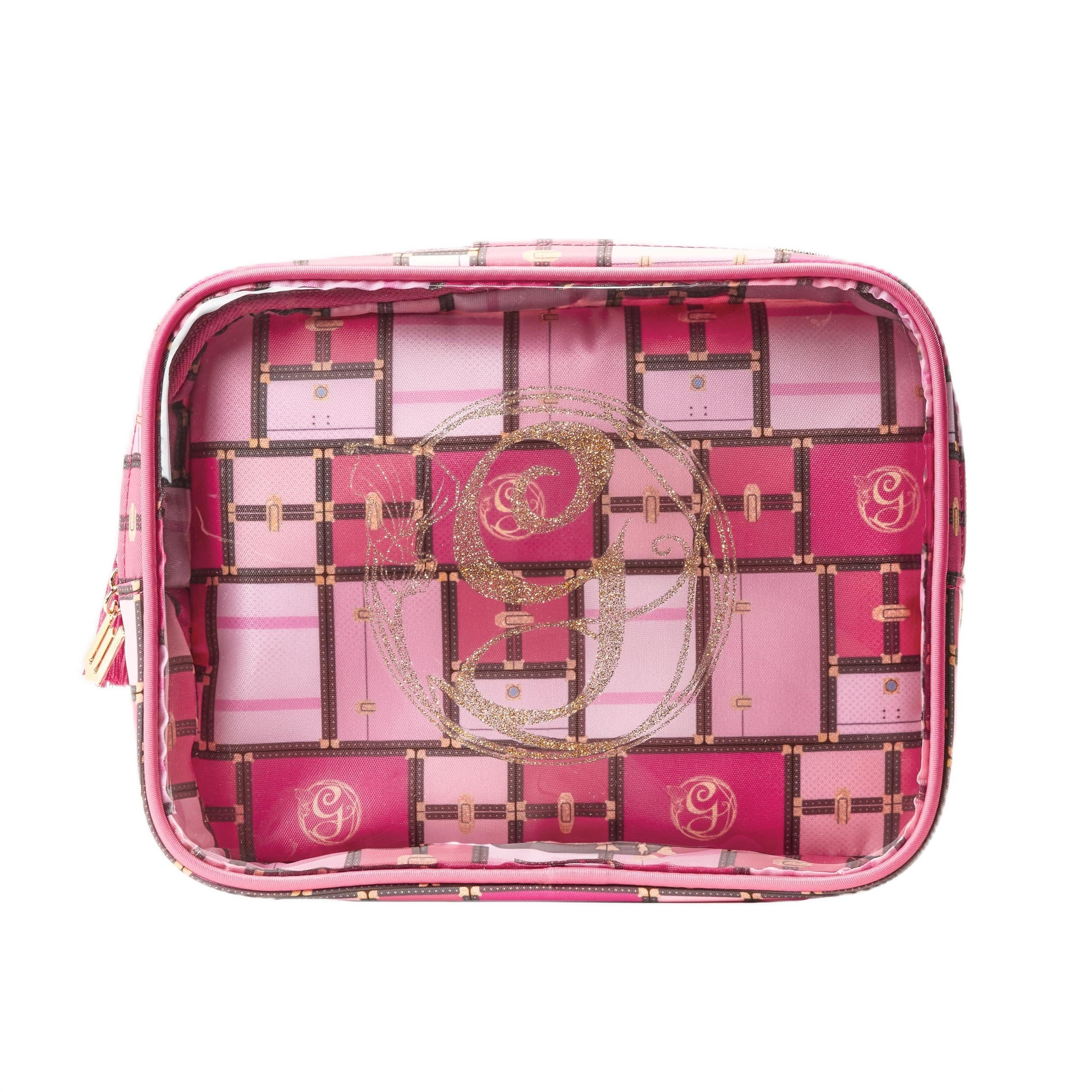 Conair Makeup Bag - Travel Toiletry Bag - Cosmetic Bag - Toiletry Bag for Women - Double Zip Organizer - Pink Palm Print