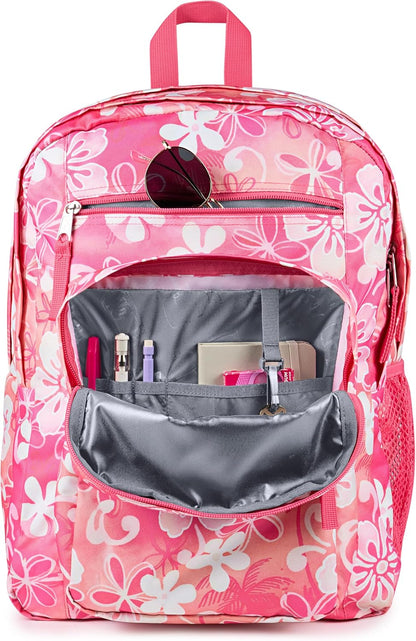 JanSport Laptop Backpack - Computer Bag with 2 Compartments, Ergonomic Shoulder Straps, 15” Laptop Sleeve, Haul Handle - Hiblisscus