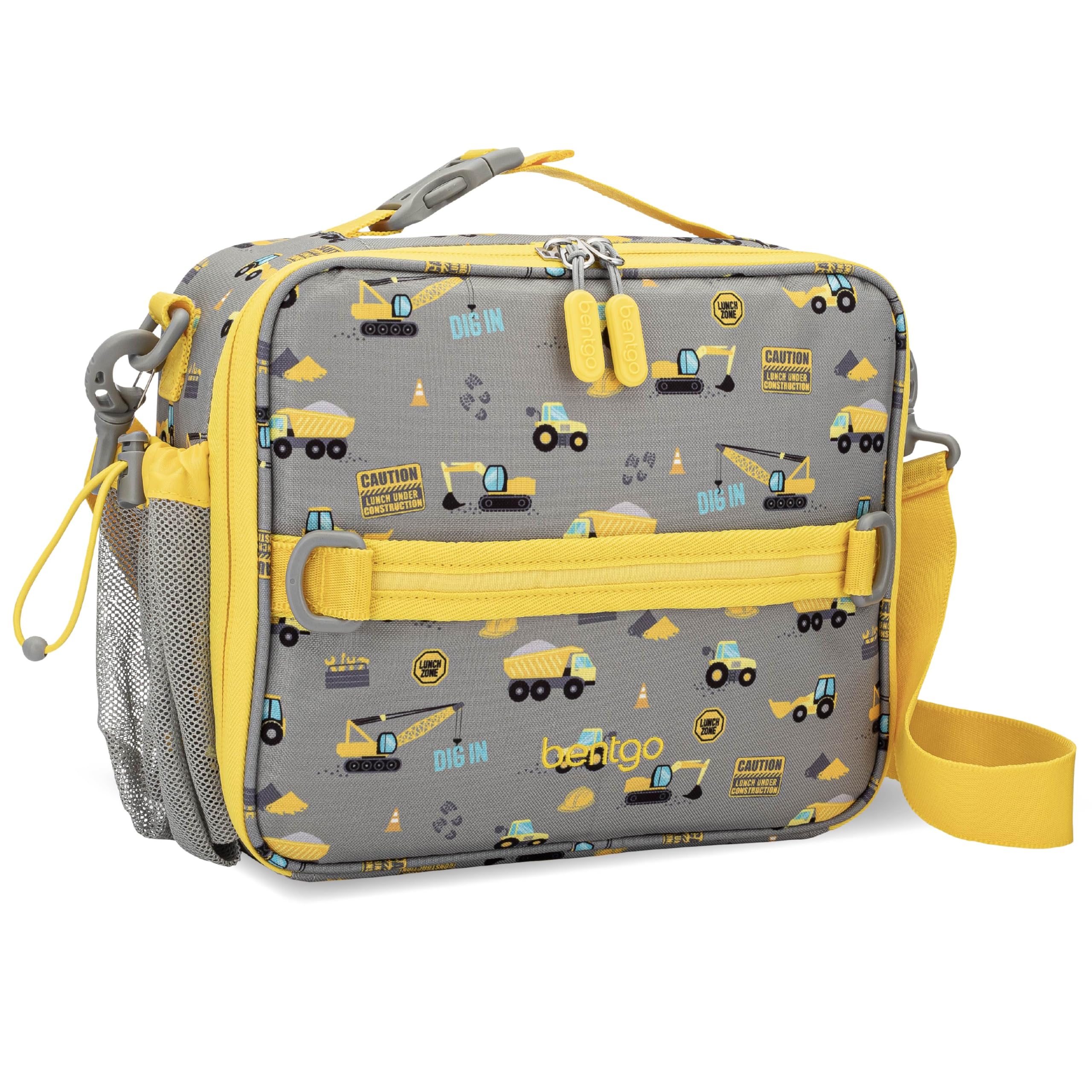 Bentgo Kids Lunch Bag - Double-Insulated, Reusable Lunch Bag for Kids 3+ with Adjustable Strap; Holds Lunch Box/Water Bottle/Snacks; Easy-Clean, Water-Resistant & Pockets (Sports)