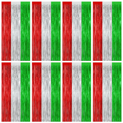 2 Pack Halloween Backdrop, 3.28 FT x 7.05 FT Foil Fringe Curtains, Orange Purple Black Party Streamer Tinsel Backdrop Curtains, Halloween Decorations Door Decor Photo Props Party Supplies