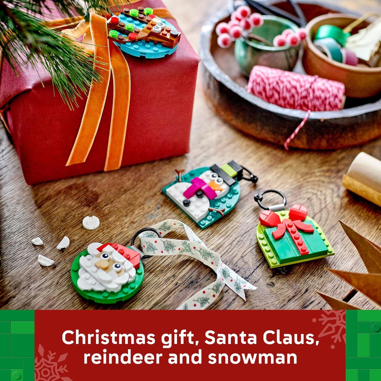 LEGO Christmas Ornament Selection Building Toys - Holiday Crafts for Family, Kids, Boys & Girls, Ages 6+ - Hanging Christmas Decorations for Tree - 40744