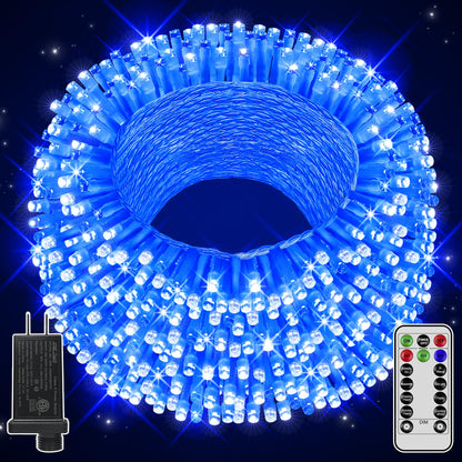 328FT 1000 LED Christmas Lights Outdoor Waterproof, Timer & Memory Function, 8 Modes Warm White String Lights Plug in Twinkle Lights for Xmas Tree Holiday Garden Party Decor