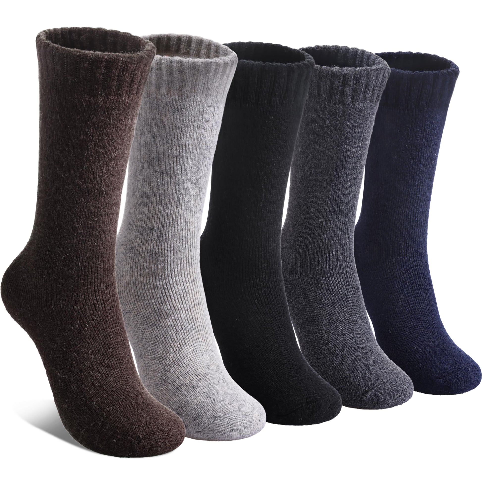 LINEMIN Wool Socks for Women Winter Warm Hiking Thick Warm Cozy Boot Crew Gift Socks 5 Pairs