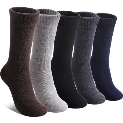 LINEMIN Wool Socks for Women Winter Warm Hiking Thick Warm Cozy Boot Crew Gift Socks 5 Pairs