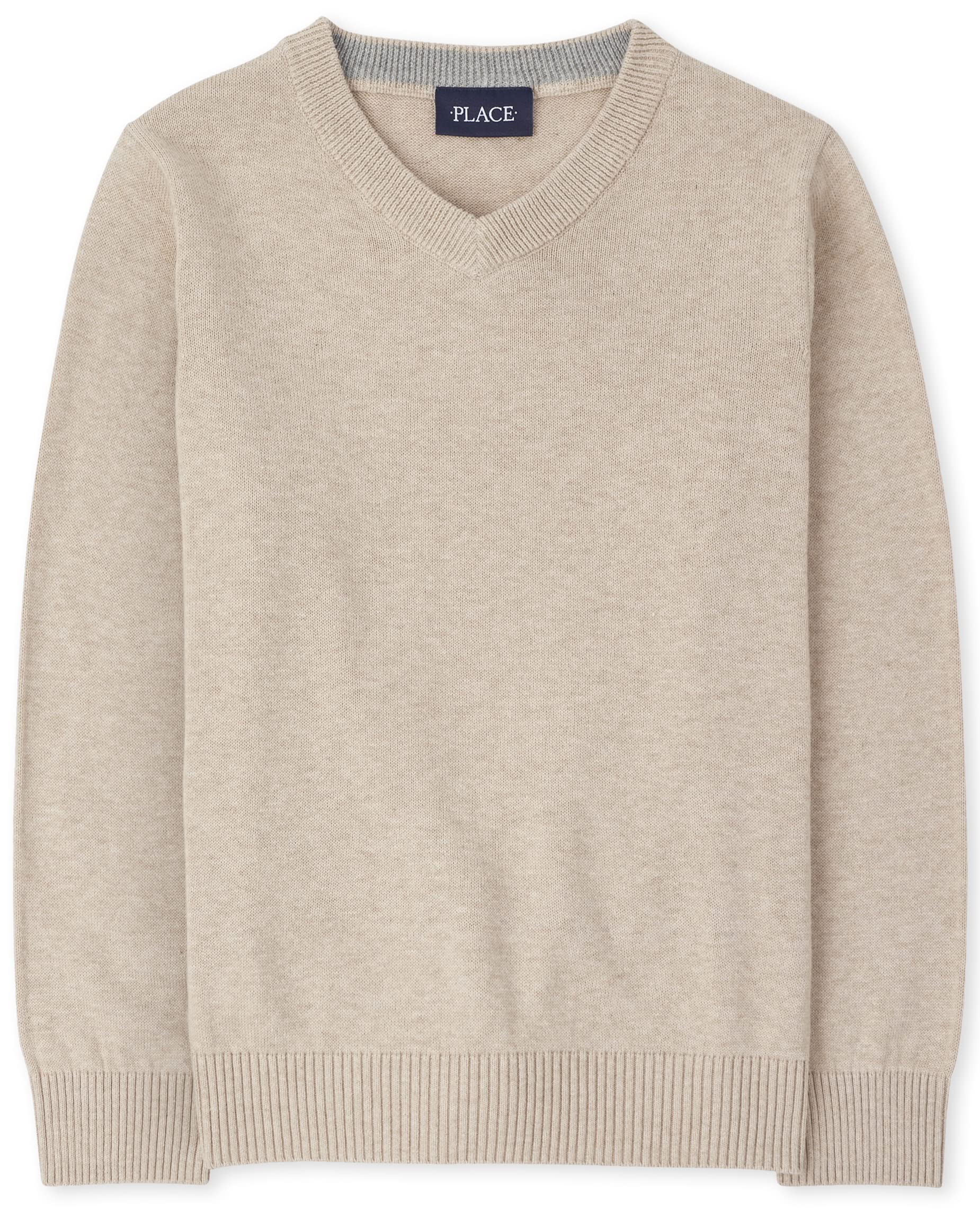 The Children's Place Boys' Long Sleeve V-Neck Pullover Sweater
